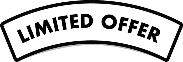 black and white limited offer banner