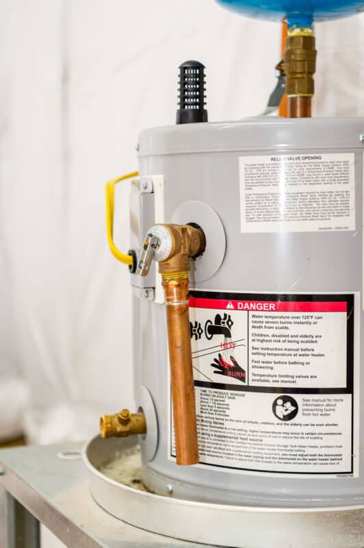 a tanked water heater system in San Rafael